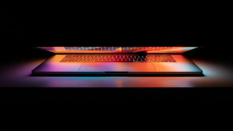 Laptop with colorful lighting
